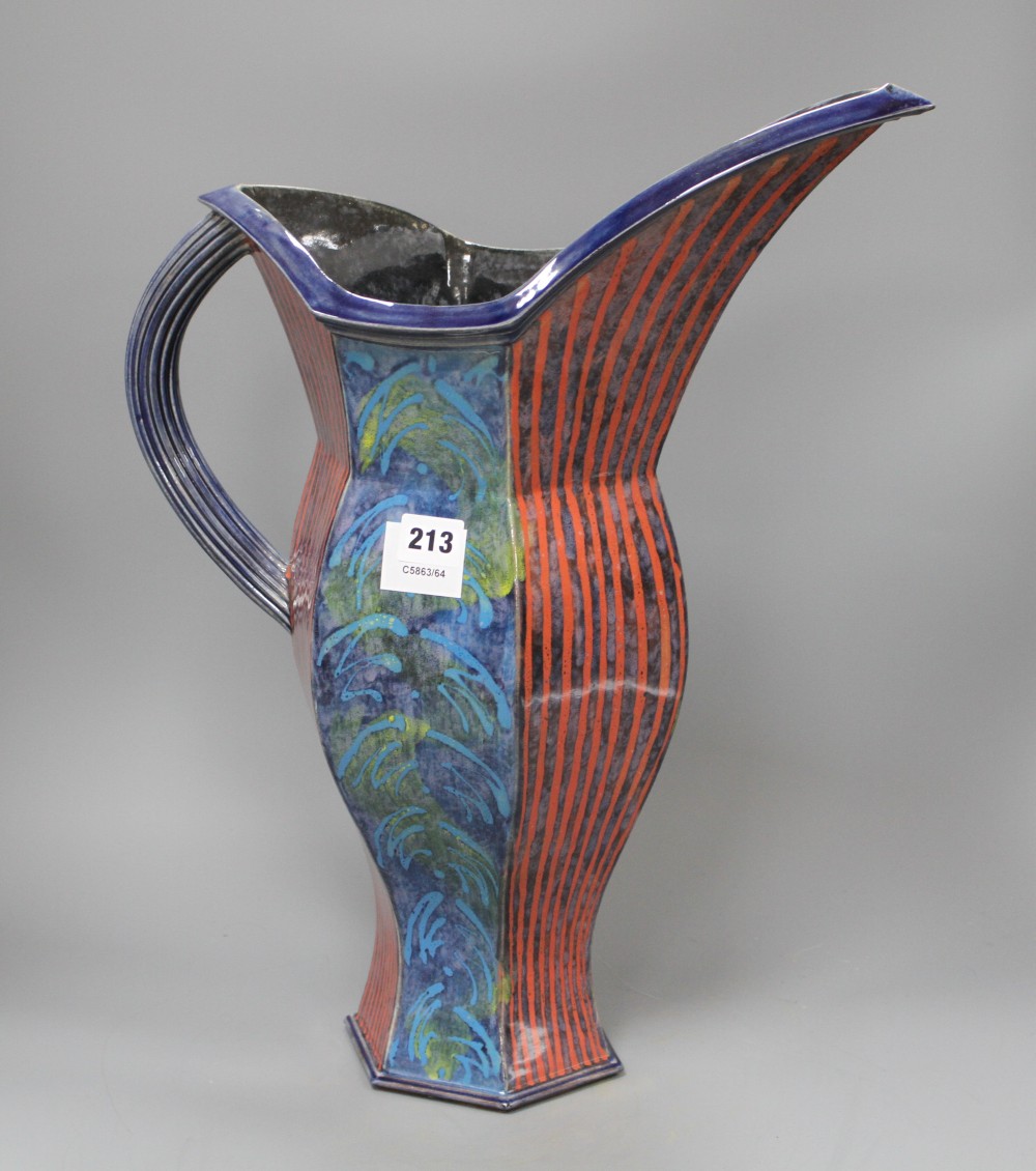 A Ross Emerson Irish studio pottery ewer, height 50cm